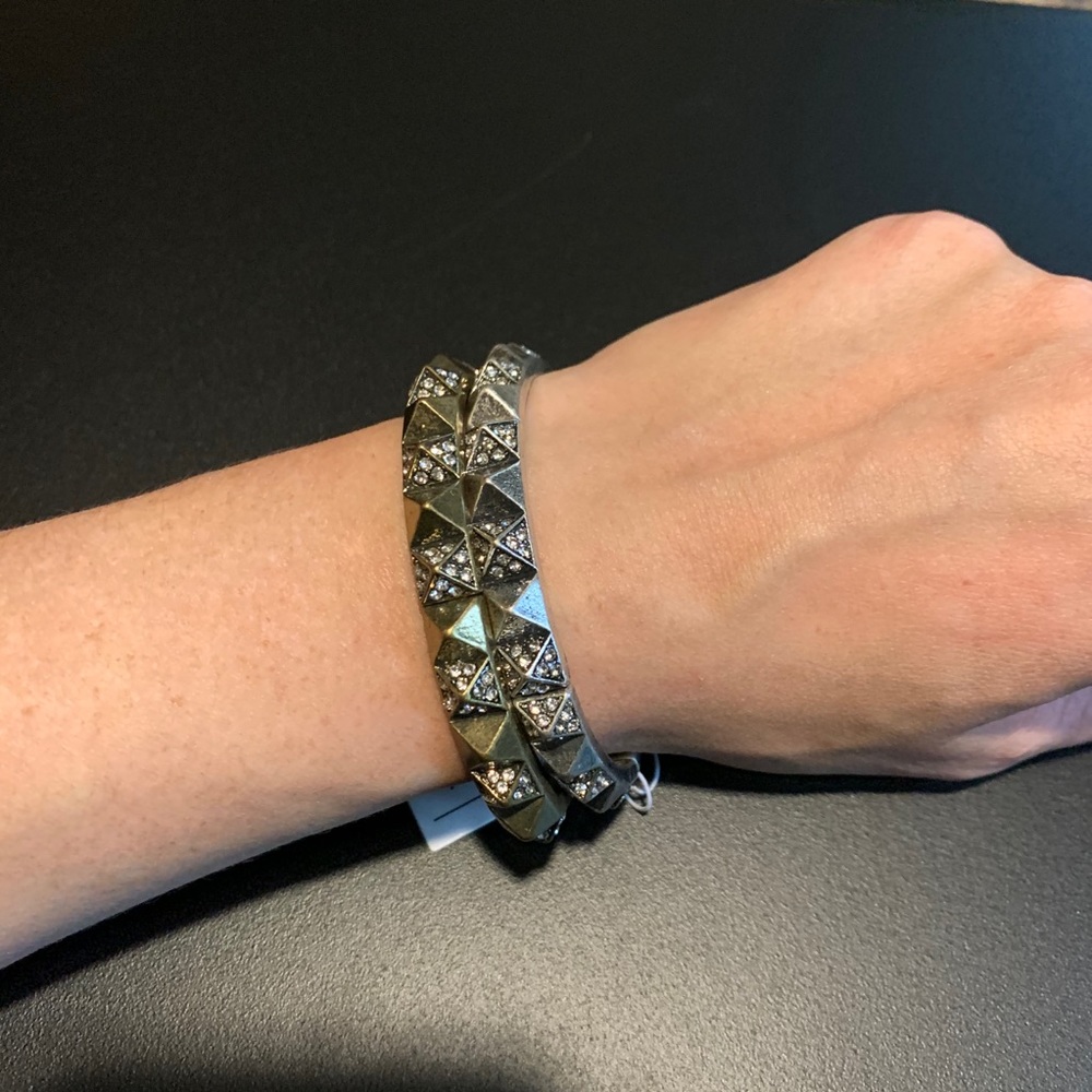 Silver Spike Stretch Bracelet
